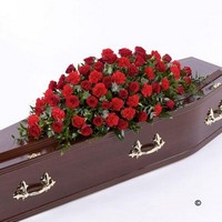 Rose and Carnation Casket Spray   Red